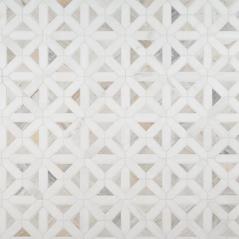 Angora geometric natural stone marble mosaic wall tile