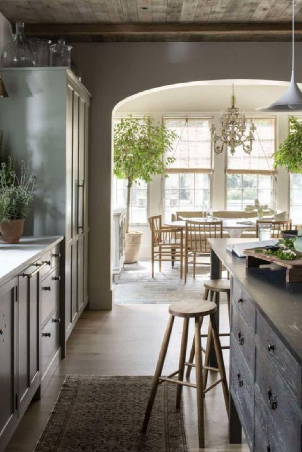 Rehkamp Larson Architects designed cozy European cottage kitchen in a Minnesota home. #cozykitchens #europeancottage #cozyopulence