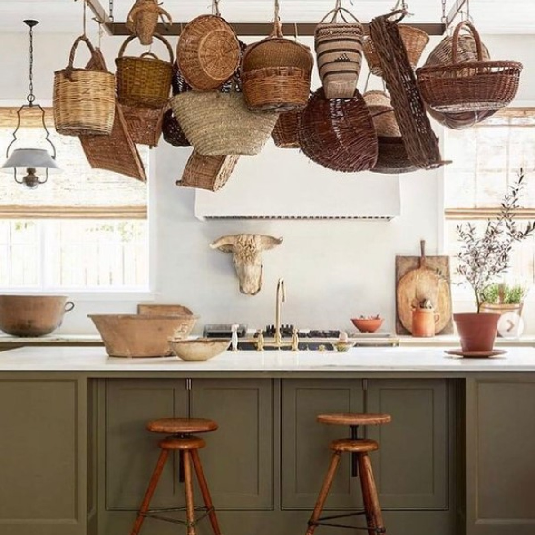 Magnificent Belgian style kitchen in Milieu Showhouse 2020. Timeless interior design by Shannon Bowers with nods to European antiques, patina, understated elegance, and sophisticated simplicity. #shannonbowers #timelessinteriors