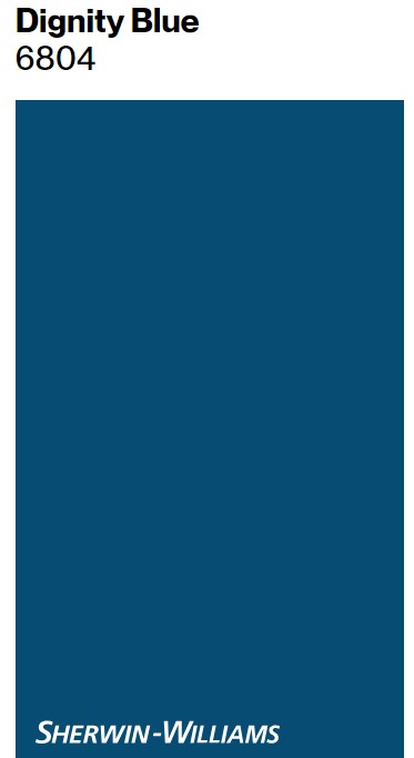 Sherwin-Williams Dignity Blue paint color swatch. #sherwinwilliamsdignityblue #dignityblue