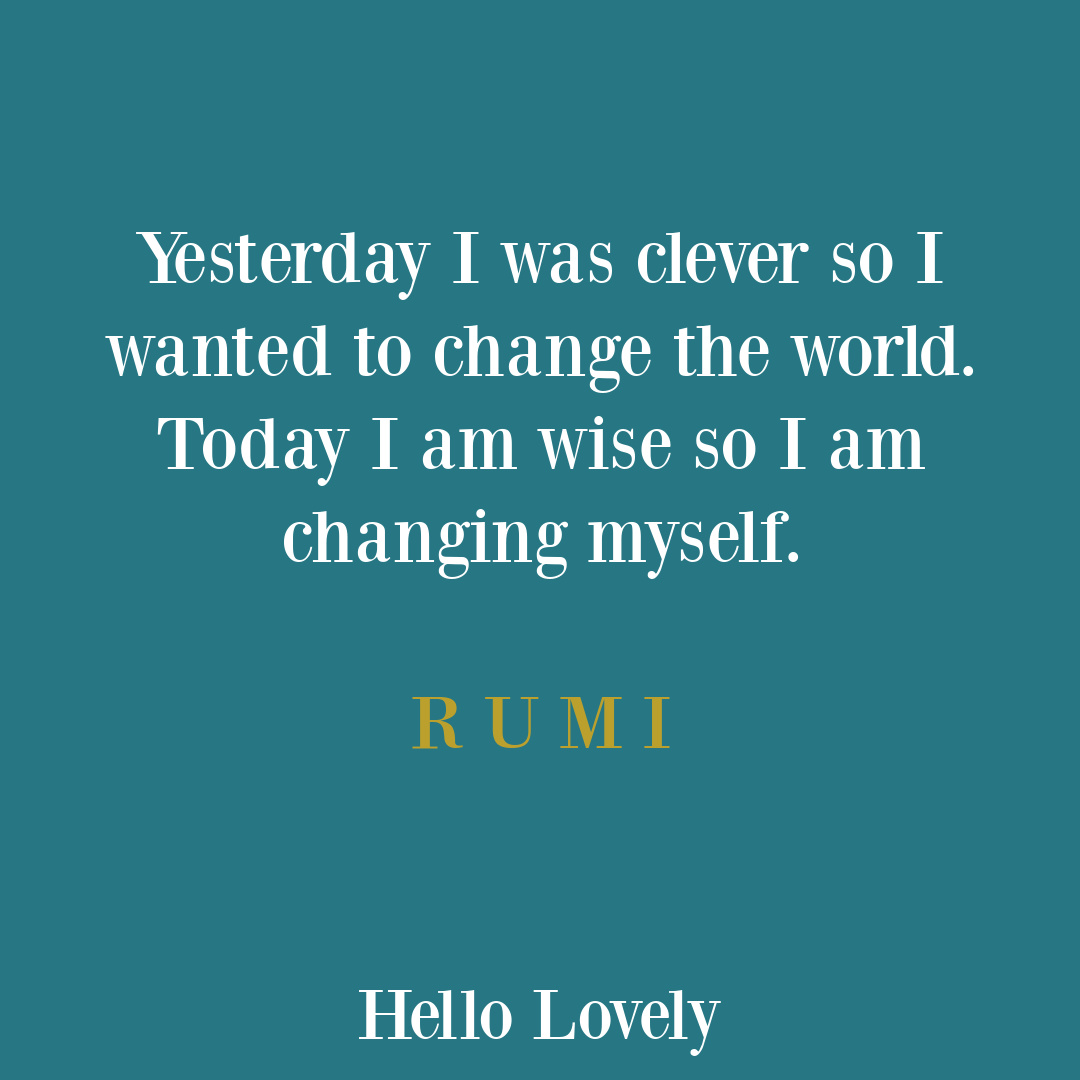 Rumi quote, midlife quote, and wisdom quote for the spiritual or transformation journey. #rumiquotes #contemplativequotes