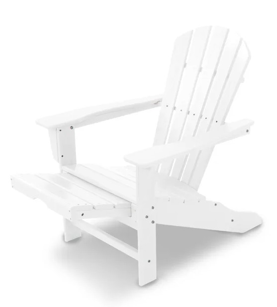 White Adirondack chair with hideaway ottoman - Wayfair. #adirondackchairs #adirondackchaise