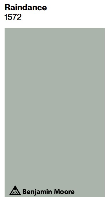 Benjamin Moore 1572 Raindance aqua paint color swatch. #benjaminmooreraindance #aquapaintcolors