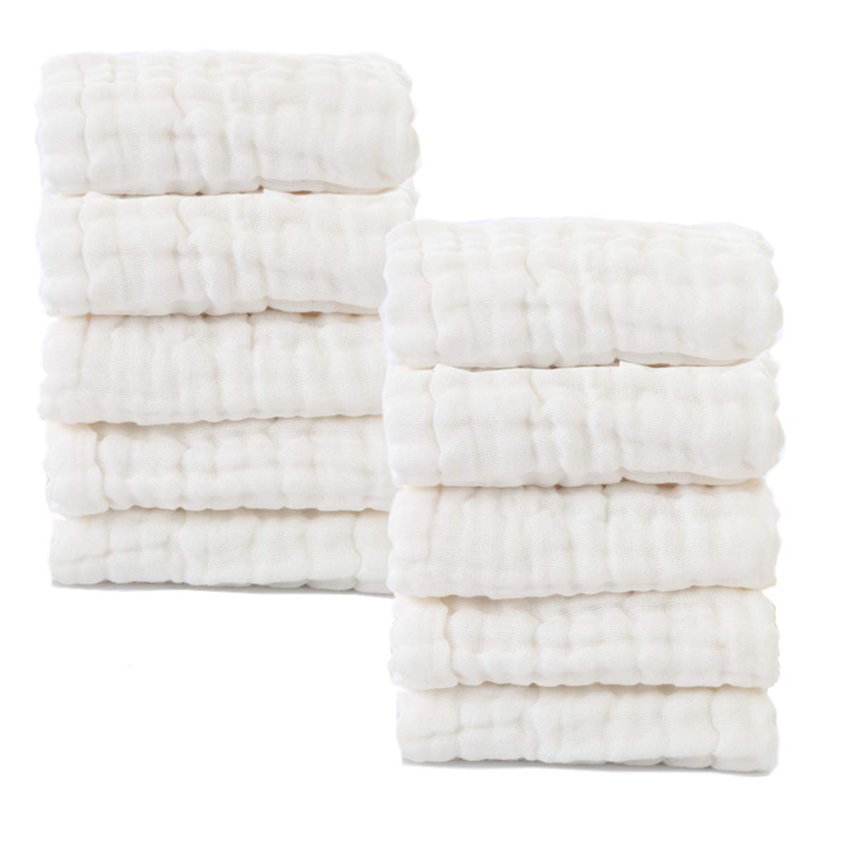 Cotton baby washcloths, set o f10.