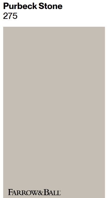 Farrow and Ball Purbeck Stone paint color swatch. #farrowandballpurbeckstone