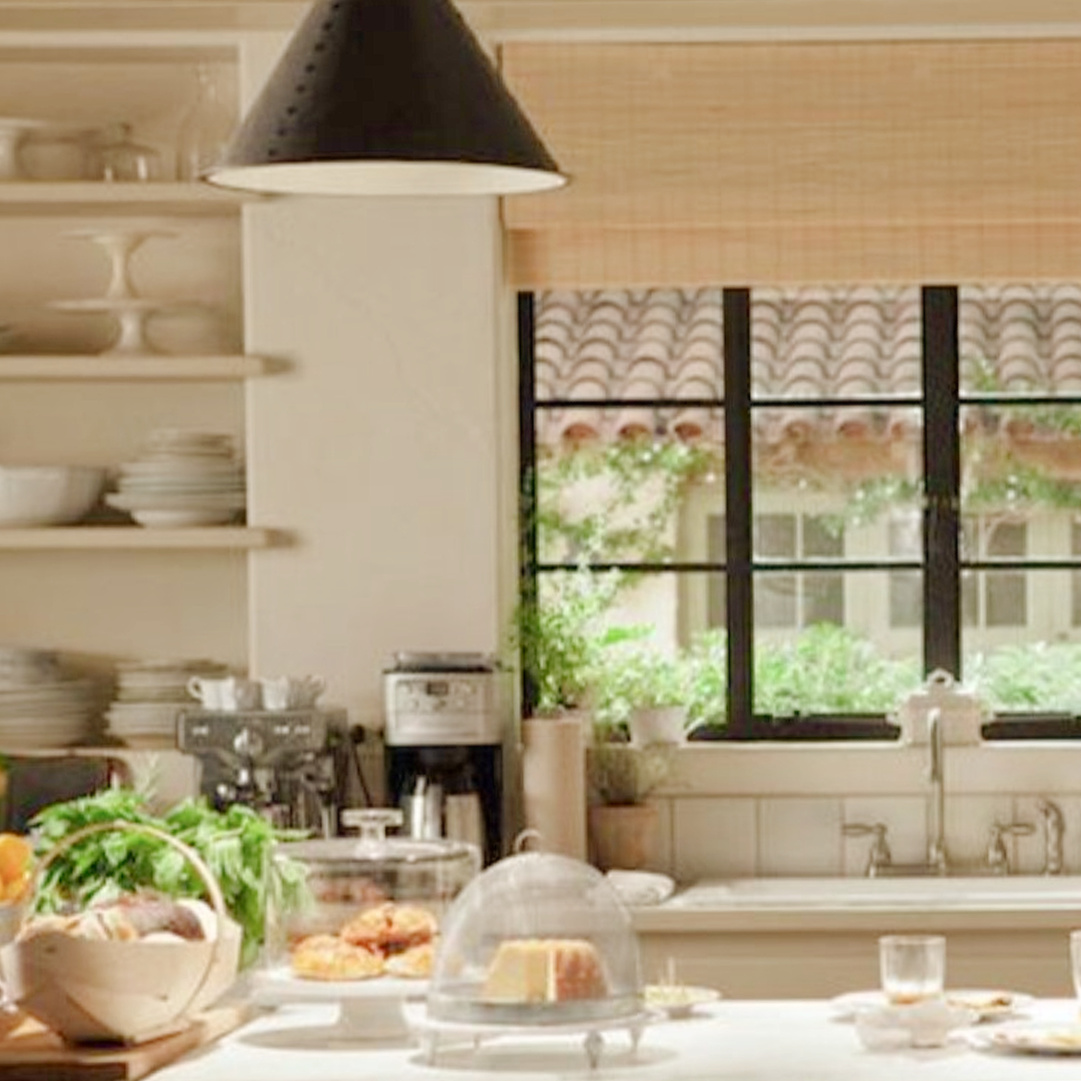 Meryl Streep's It's Complicated movie kitchen (Nancy Meyers) with Belgian style in a Spanish home in California. #nancymeyerskitchen