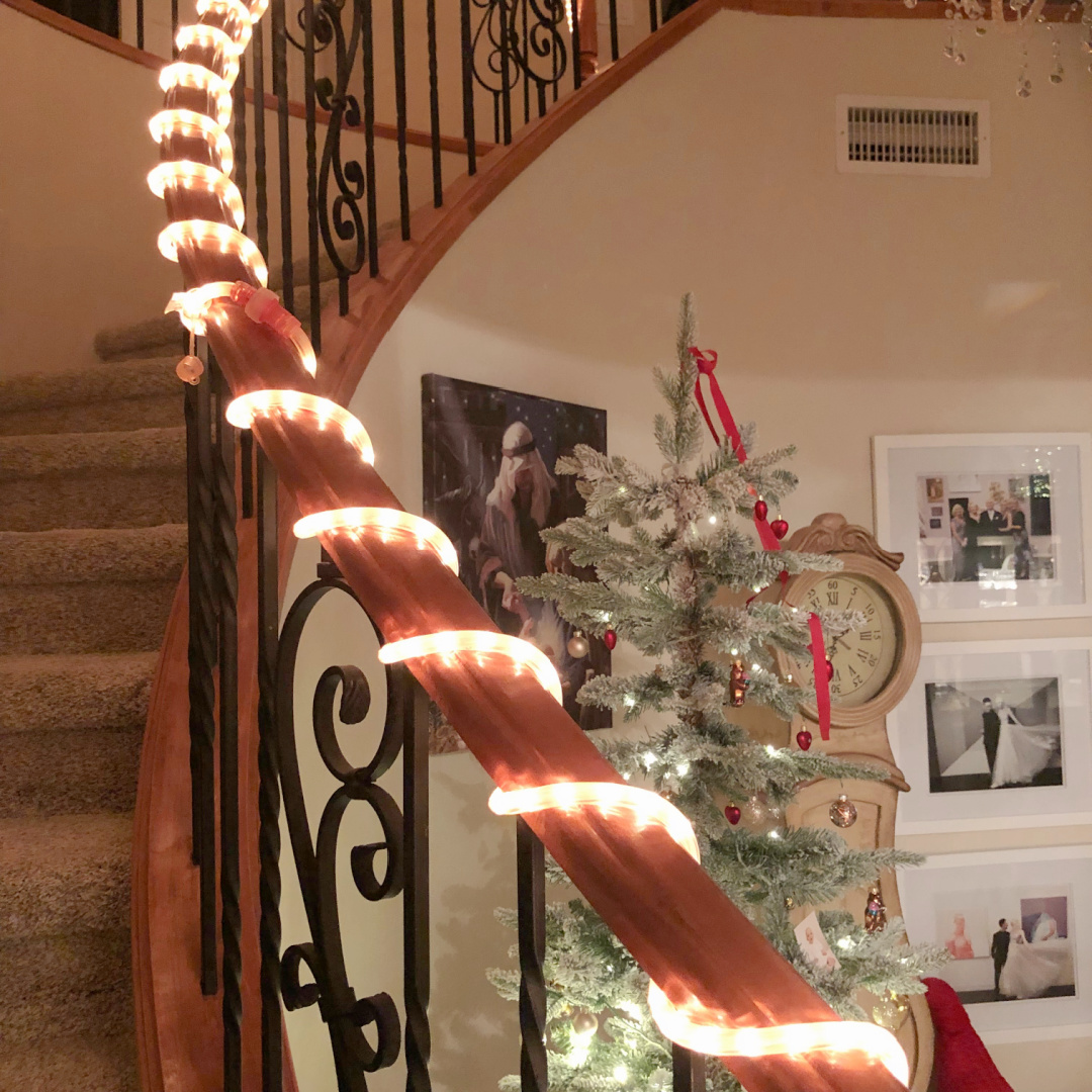 European country Christmas decor at mom and dad's Southwest home - Hello Lovely Studio.