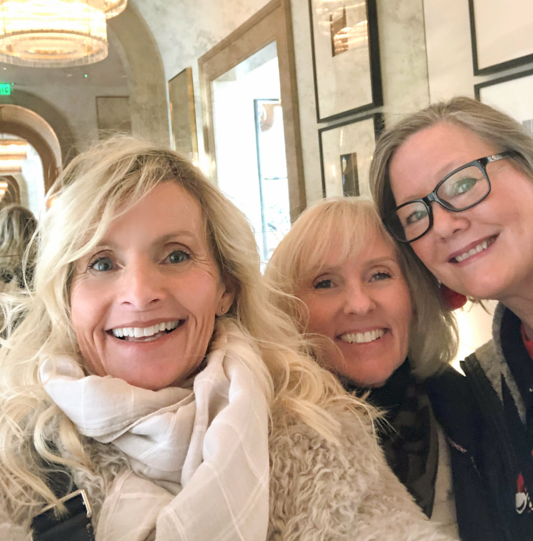 Hello Lovely's Michele in scarf with friends.