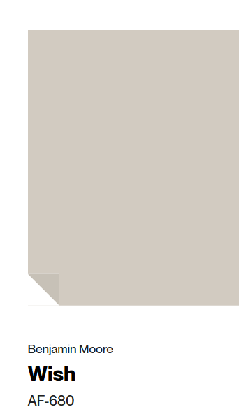 Benjamin Moore WISH paint color swatch. #benjaminmoorewish