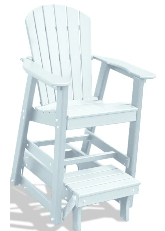 Resin outdoor balcony glider chair with Adirondack style. #gliders #balconychairs