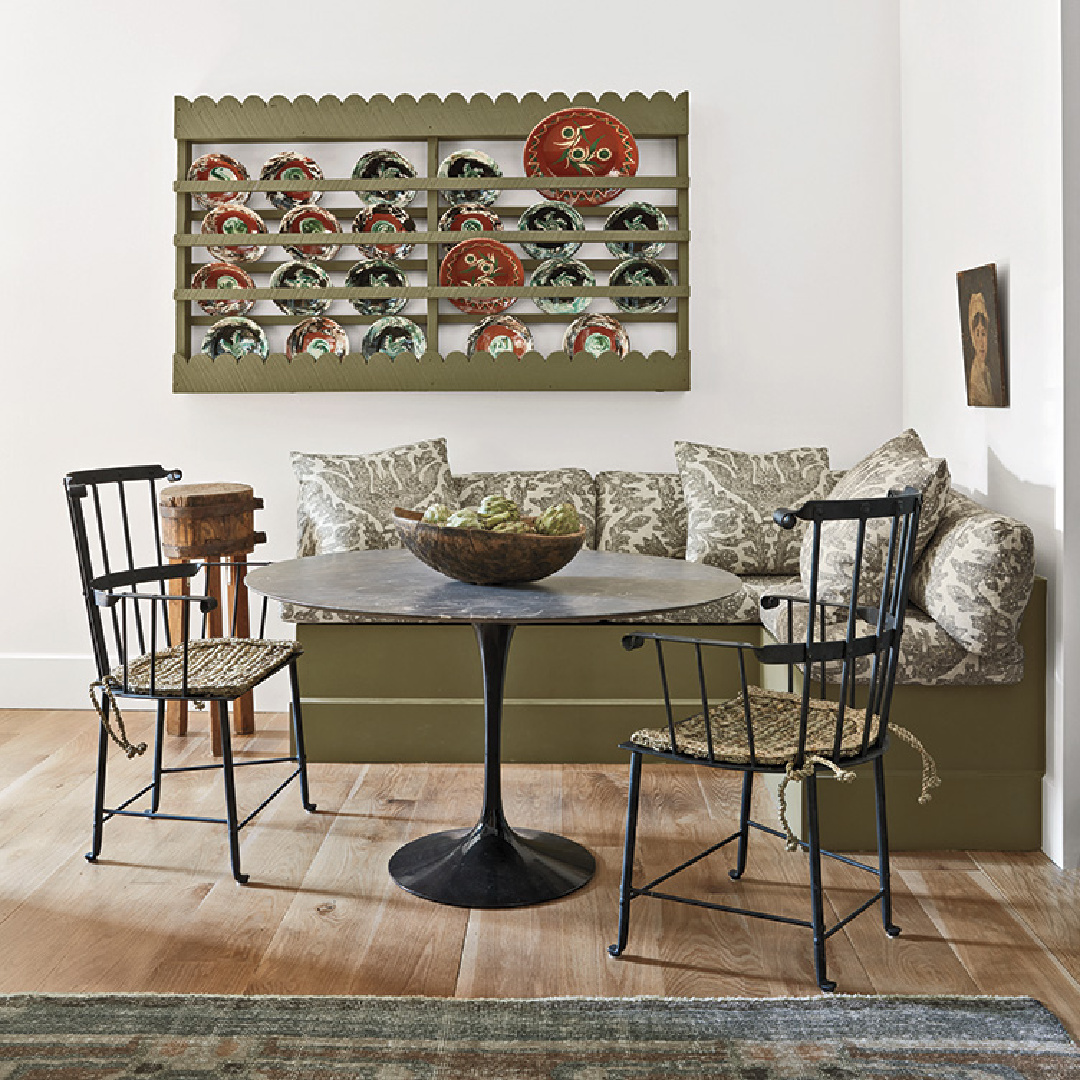 Breakfast nook in Milieu Showhouse 2020 kitchen designed by Shannon Bowers.