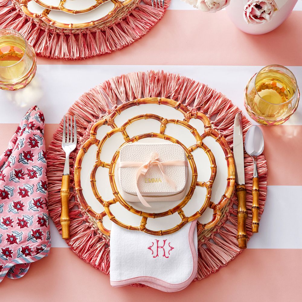 Bamboo melamine accent plate set, Mark & Graham.