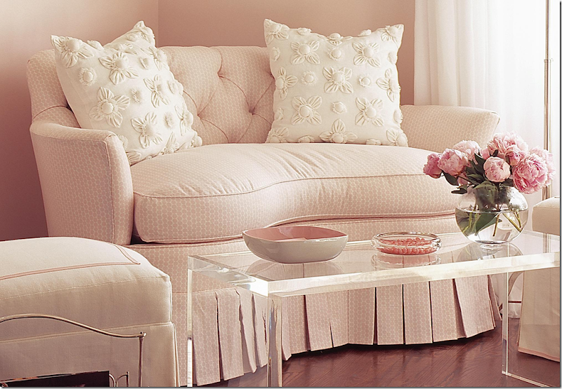 Beautiful soft pink on walls in room with design by Phoebe Howard: White Dogwood. #whitedogwood #sherwinwilliams #paintcolors #pinkpaint