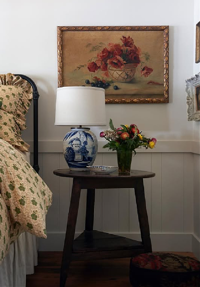 Shannon Bowers designed bedroom with antiques and sophisticated restraint for an effortless timeless look.