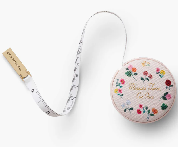 Charming measuring tape with a cross-stitch motif, Rifle Paper Co.