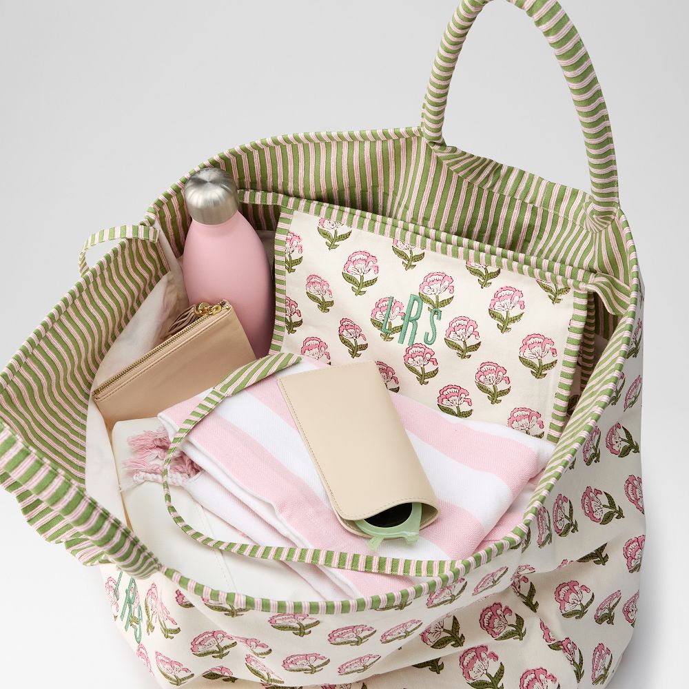 Mark & Graham Block Print Oversized Canvas Tote Bag on Hello Lovely.