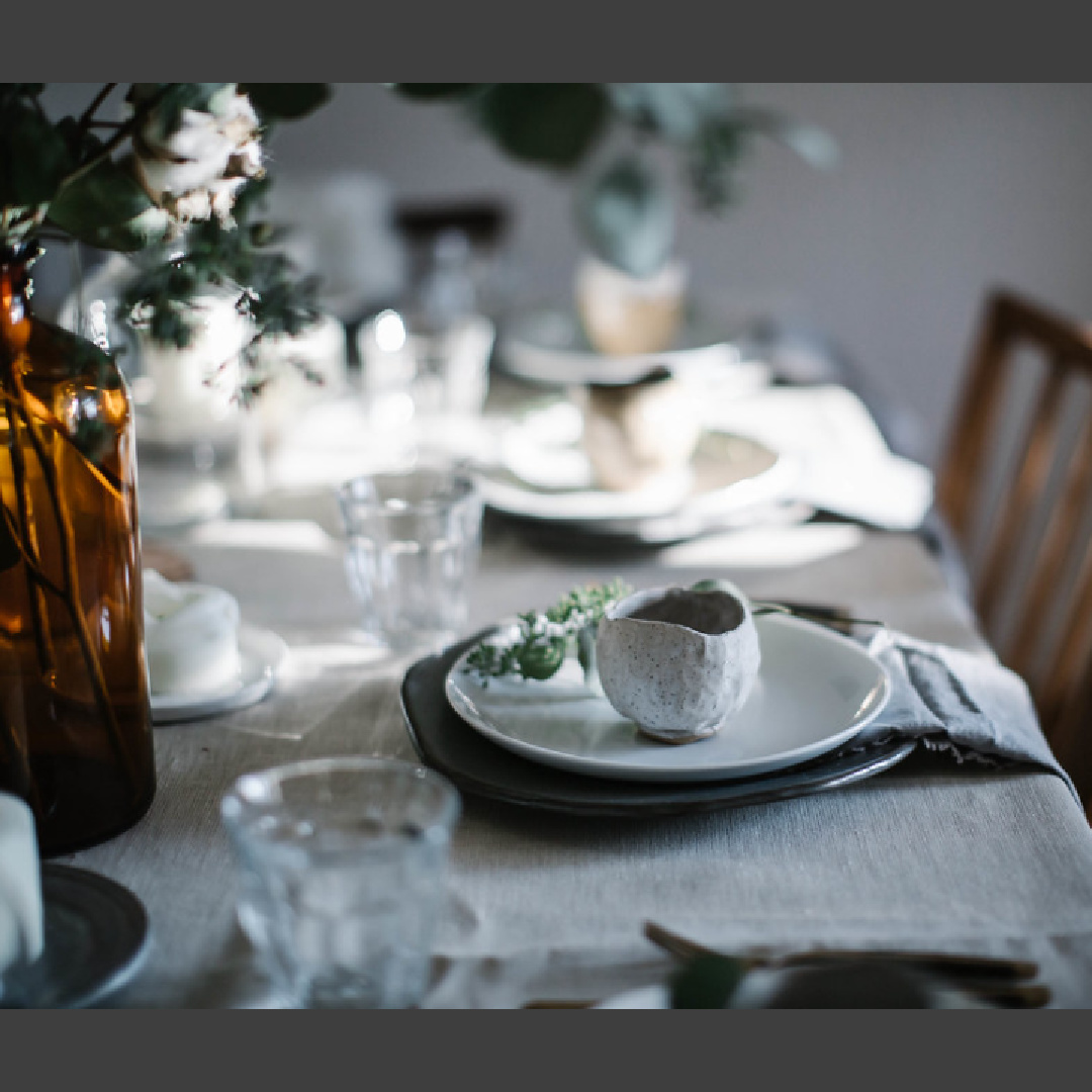 Beth Kirby designed serene tablescape for holiday table (Local Milk). #tablescapes