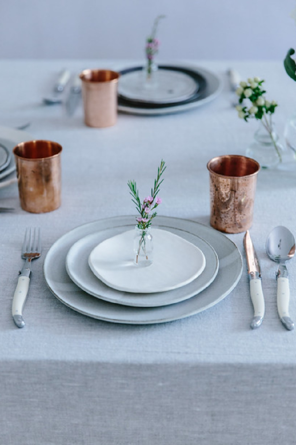 Beth Kirby designed serene tablescape for holiday table (Local Milk). #tablescapes