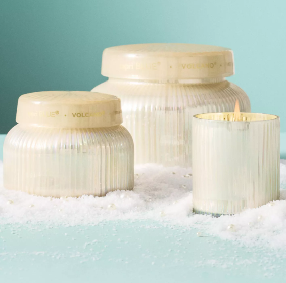 Capri Blue Volcano candles in white glass, Anthropologie.