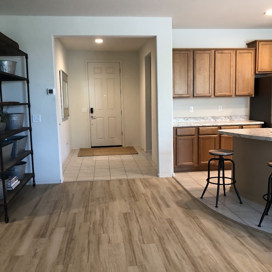 before: hello lovely's arizona snowbird kitchen before painting cabinets