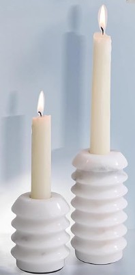 Marble candlesticks with modern design.
