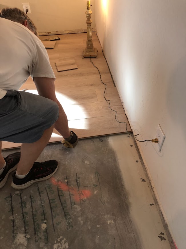 Waterproof flooring (King's Cottage Oak) DIY project at our snowbird sanctuary project - Hello Lovely Studio.