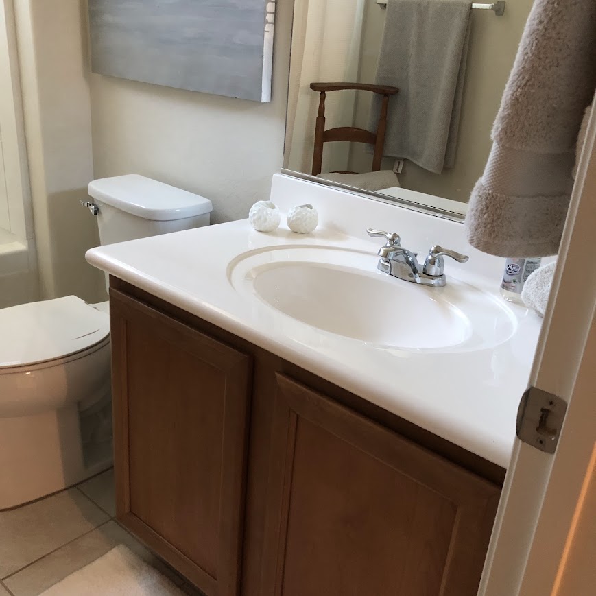 Snowbird sanctuary guest bath BEFORE