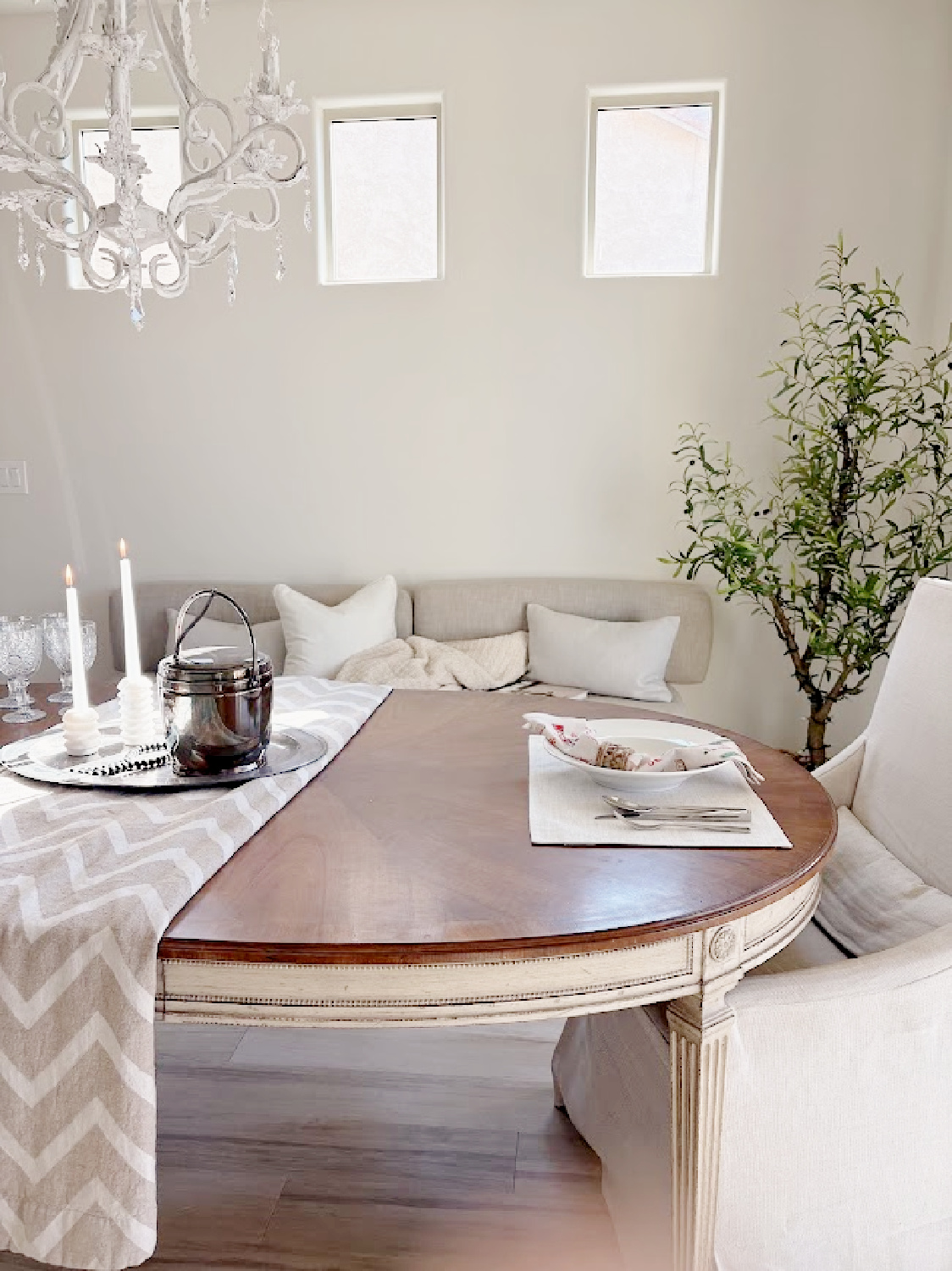 Hello Lovely's snowbird sanctuary dining room with European country style.