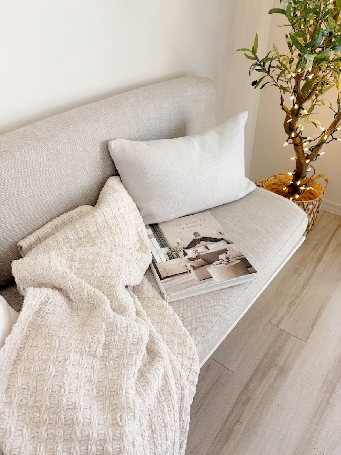 DIY banquette in Hello Lovely's snowbird sanctuary dining room with European country style.