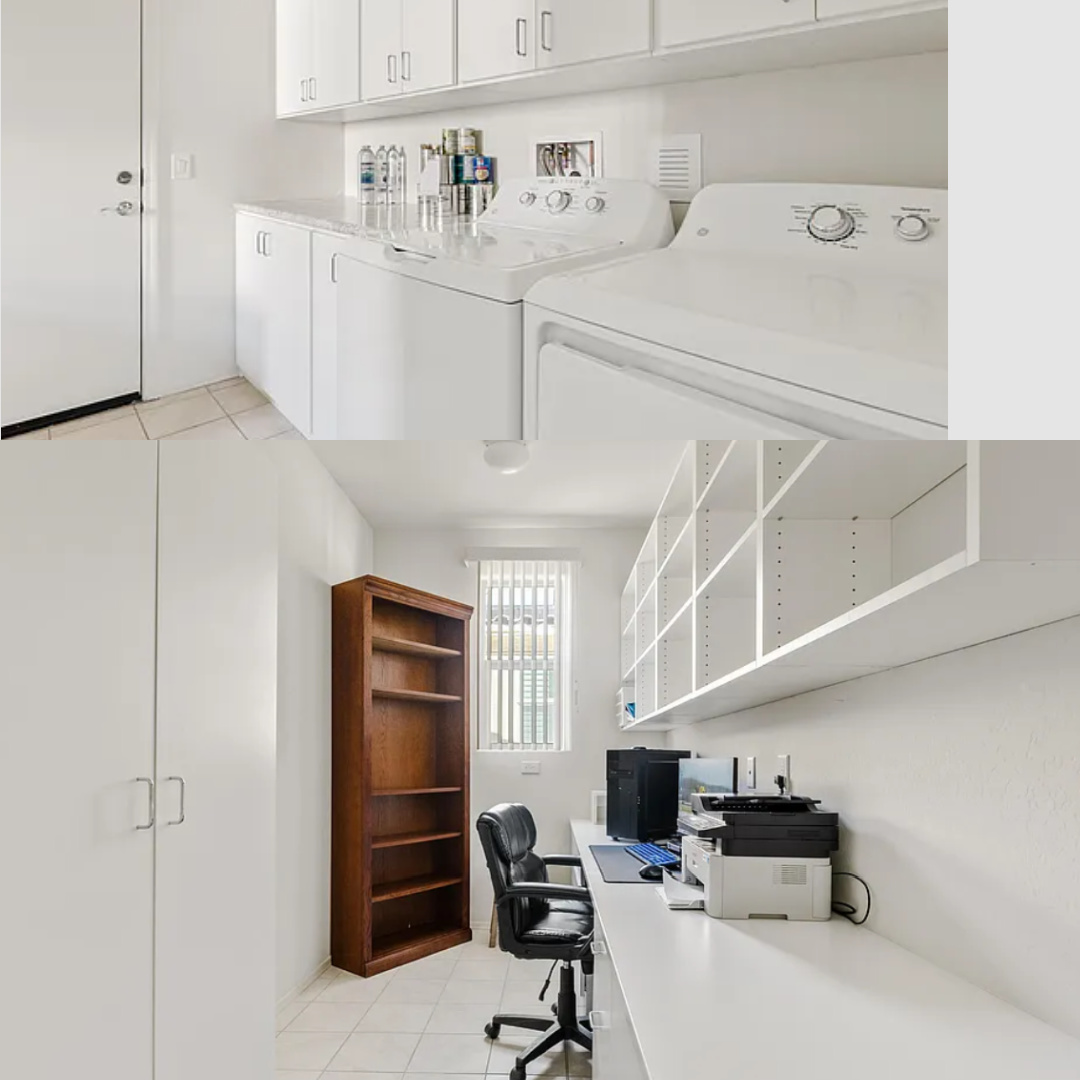 before - laundry room and office in Hello Lovely's snowbird sanctuary Arizona home.