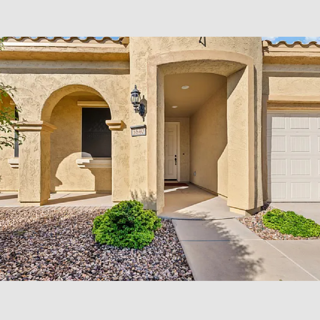 Mediterranean style sunny stucco Arizona ranch style home with tile roof - Hello Lovely.