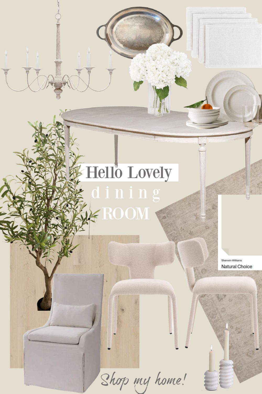 Hello Lovely's serene European country dining room in Arizona. Shop my home!