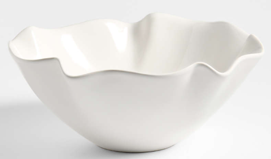11" White Ruffle Bowl, Crate & Barrel.