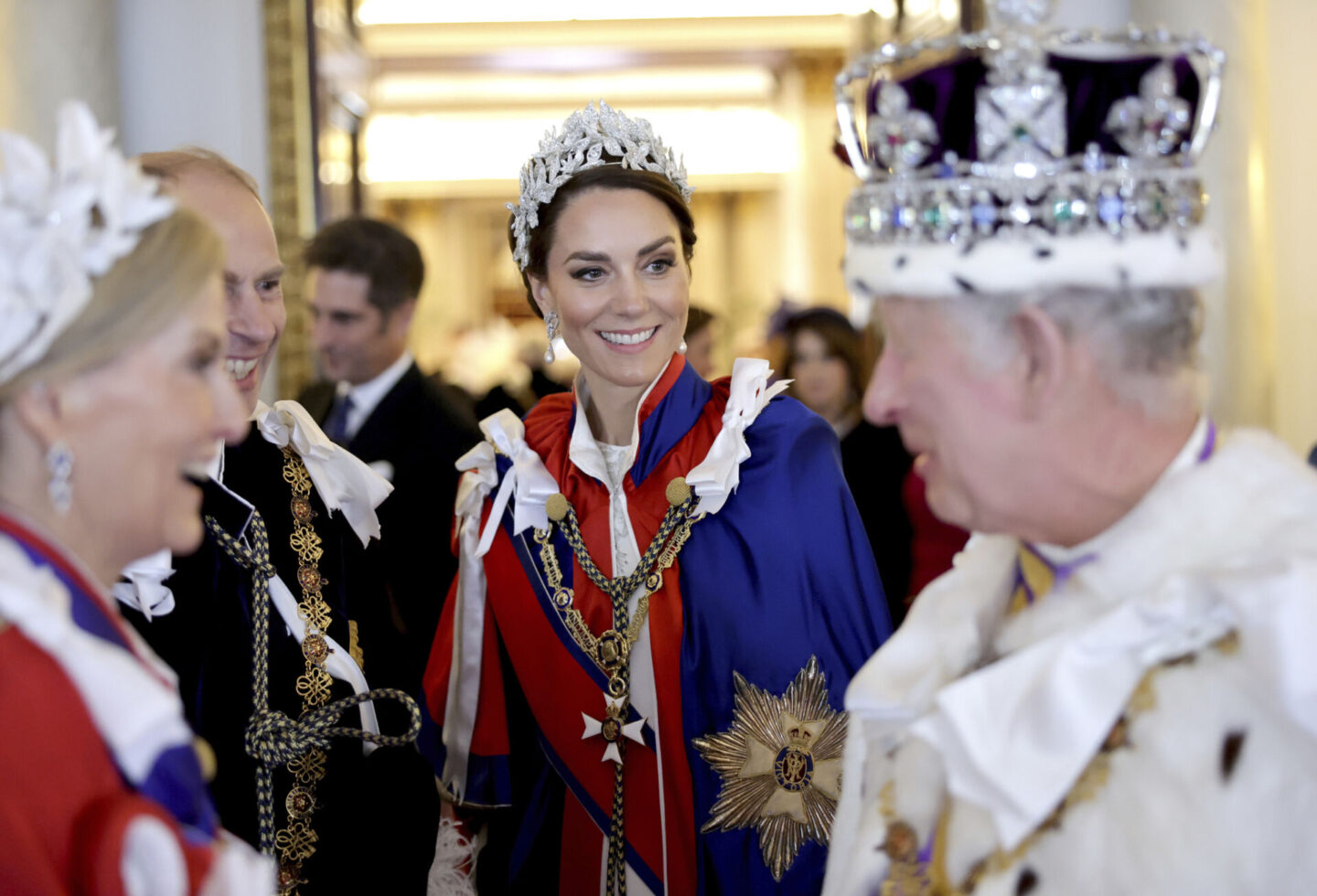 King Charles in crown with Princess Kate in tiara - from MODERN MAJESTY (Rizzoli, 2026) by Chris Jackson