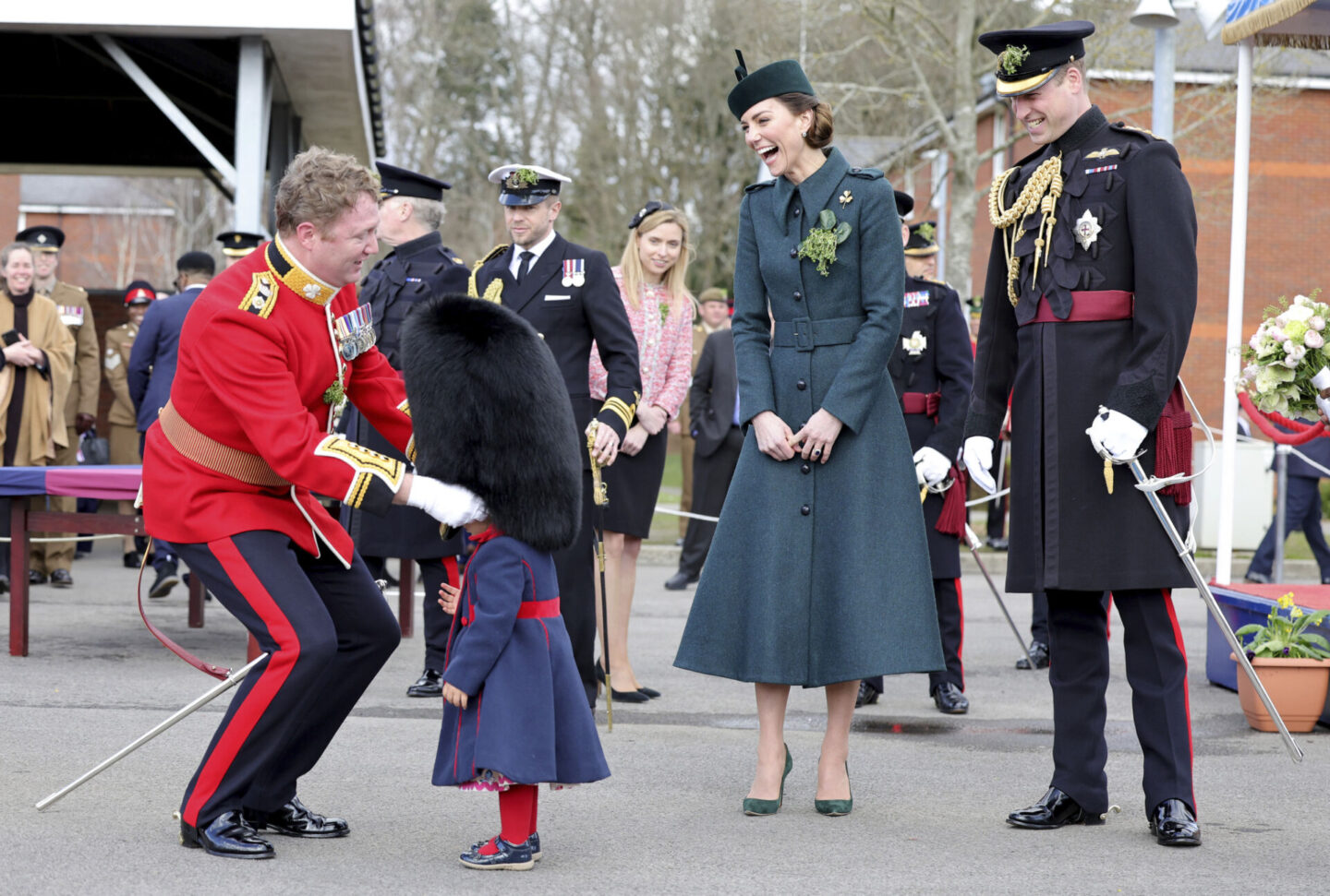 Princess Kate laughing with British guard and son - from MODERN MAJESTY (Rizzoli, 2026) by Chris Jackson.