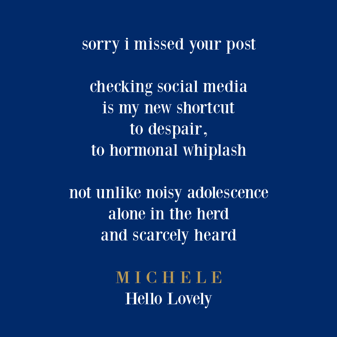 Social media despair quote from Michele of Hello Lovely Studio.