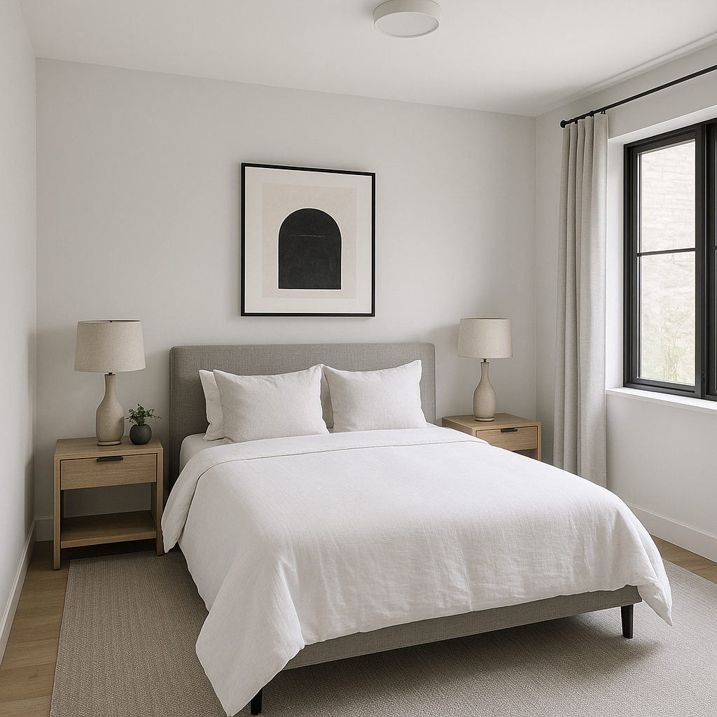 Benjamin Moore Marilyn's Dress on bedroom walls - @wildfoxpainting.