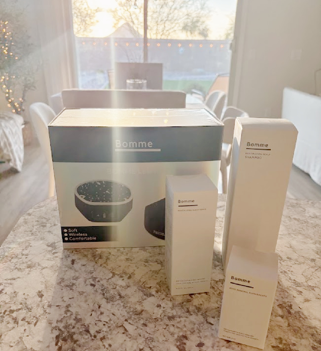 Bomme Hair Growth System with LED Red Light Device, supplements, toner, and shampoo - Hello Lovely. #hairgrowth #hairhealth