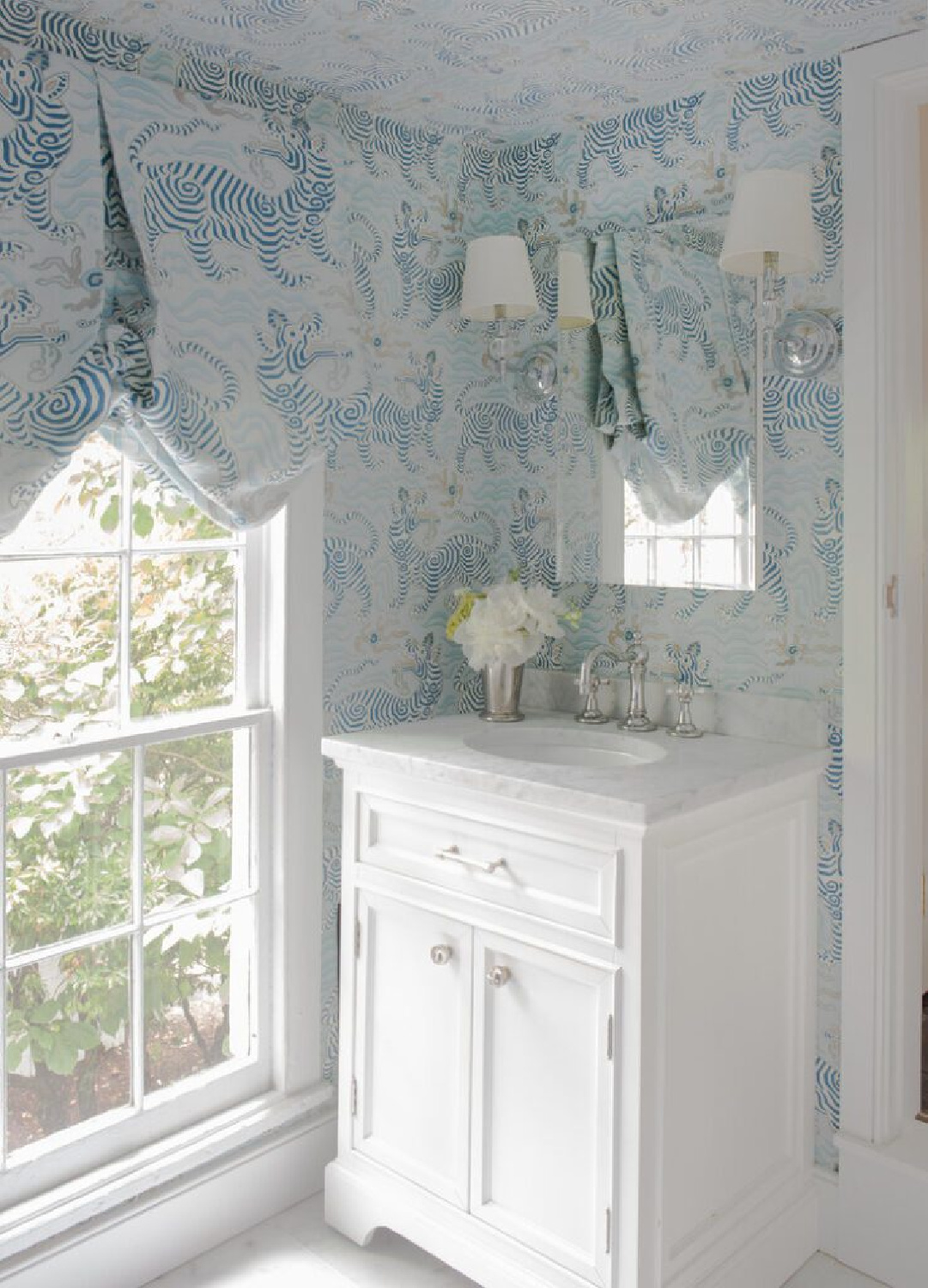 Classic blue and white bath by Brittany Bromley.