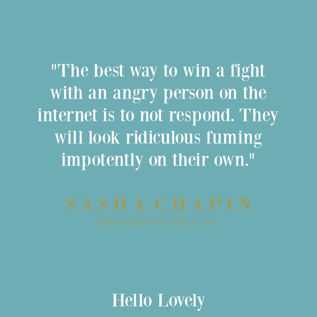 Sasha Chapin wisdom quote about conflict and communication on Hello Lovely Studio.