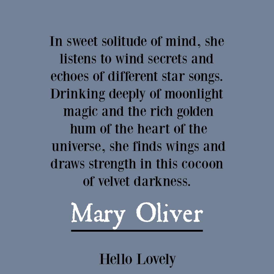 Nature poetry by Mary Oliver to inspire insight, wisdom, hope, and depth - on Hello Lovely Studio. #naturepoem