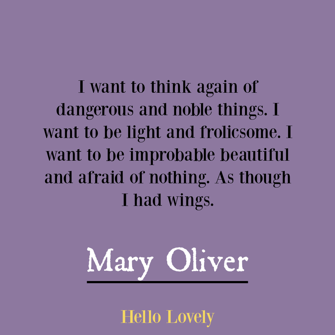Nature poetry by Mary Oliver to inspire insight, wisdom, hope, and depth - on Hello Lovely Studio.