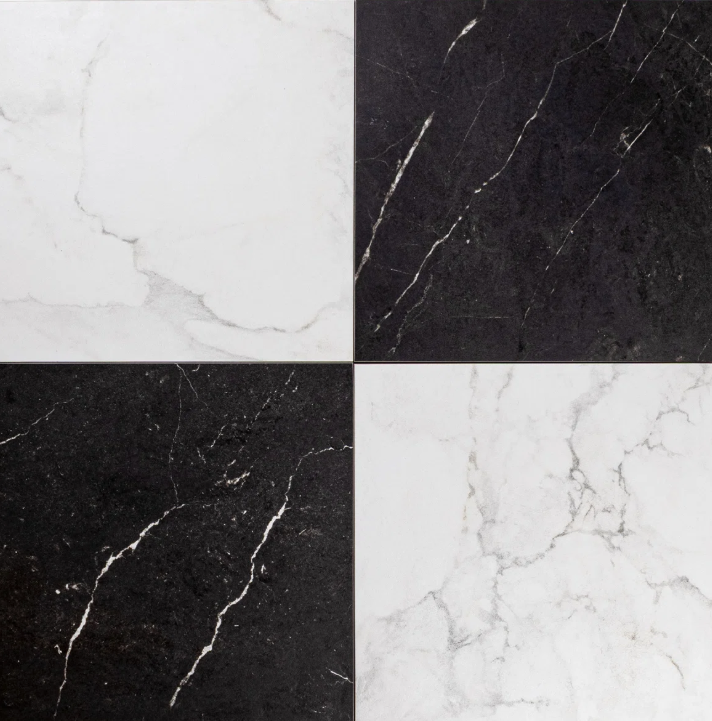 Black and white Italian checkerboard porcelain floor tile, Wayfair.