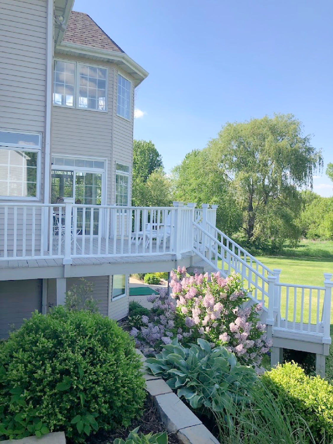 Hello Lovely's deck and backyard in Northern Illinois.