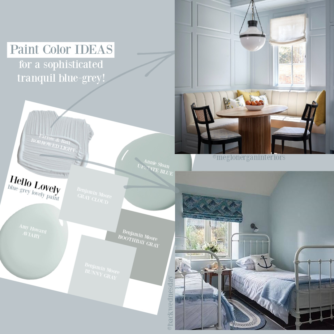 Hello Lovely tranquil blue-grey paint color ideas banner.