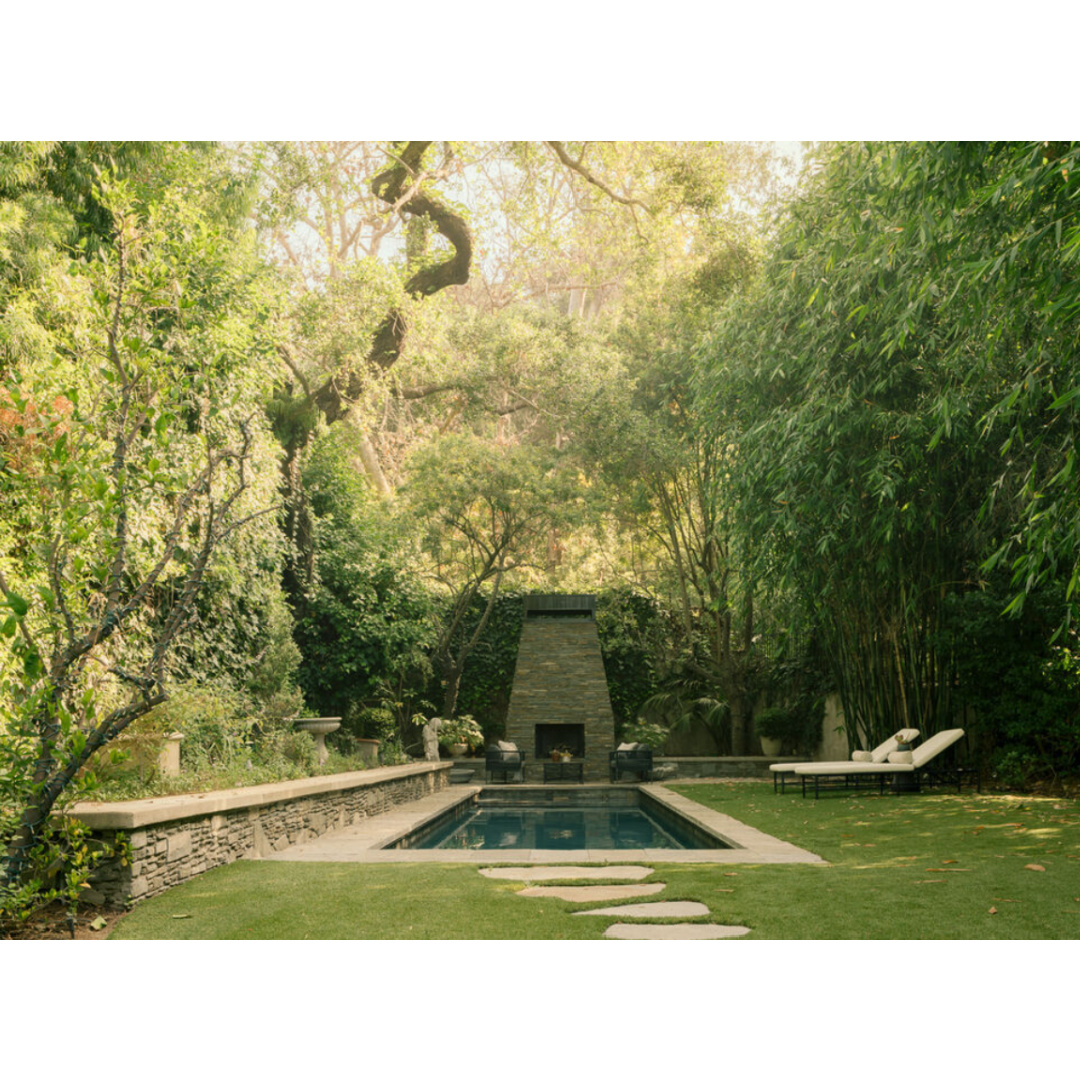 Beautiful gardens. Modern French interiors (Clements Design) in a Hidden Hills, CA storybook home with neutral decor and famous owners including Jennifer Lawrence, Jessica Simpson, and Ellen DeGeneres - Realtor.com