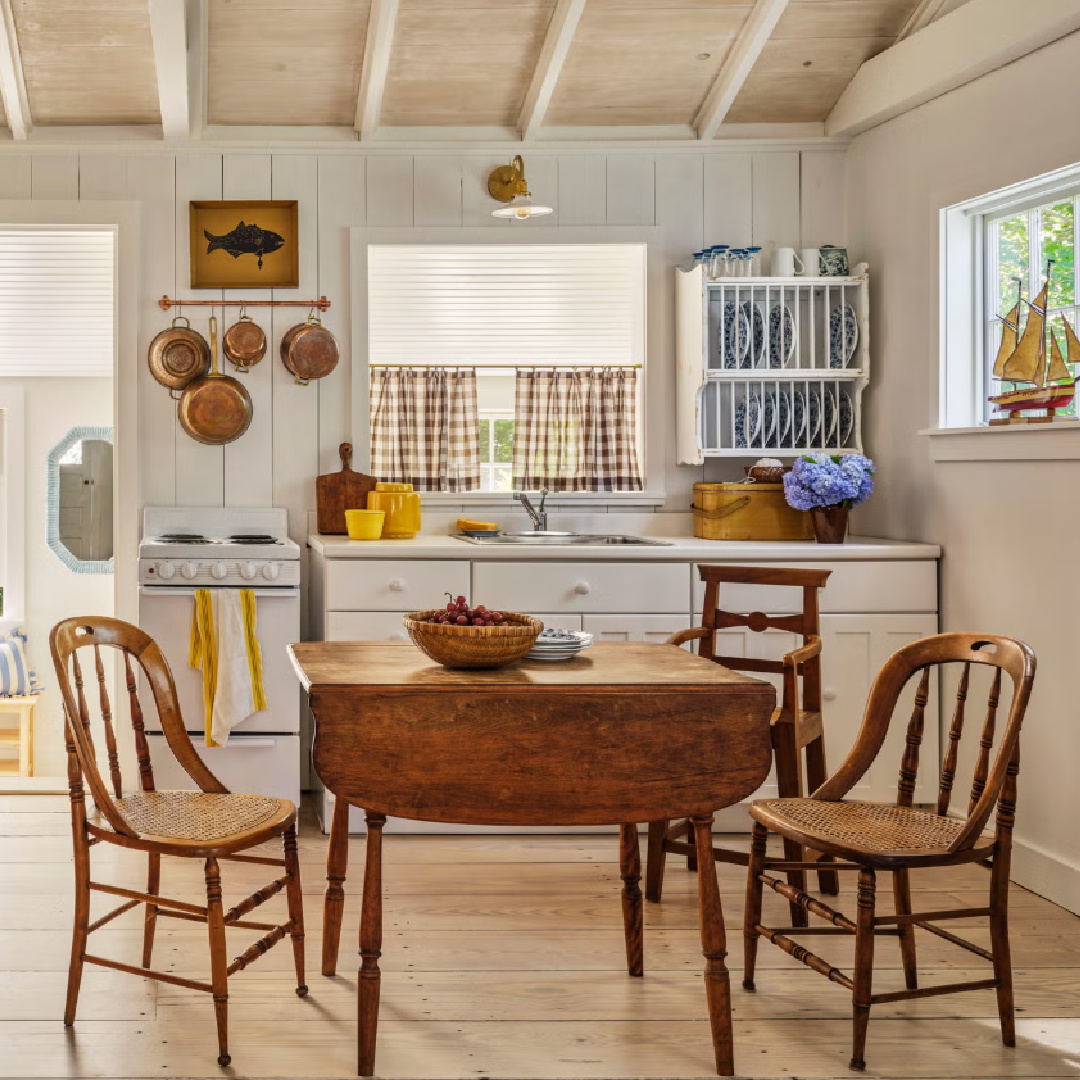Coastal cottage kitchen by @wildflowerhome featured in Country Living.