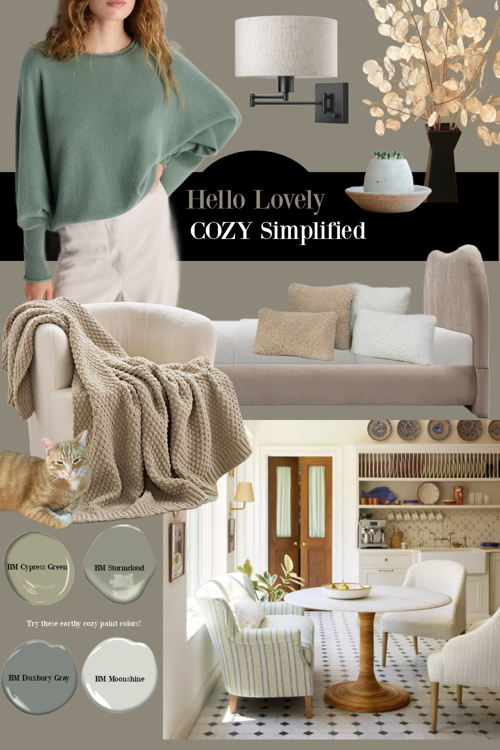 Cozy home decor and furniture curated by Hello Lovely Studio for a lived in luxe look.