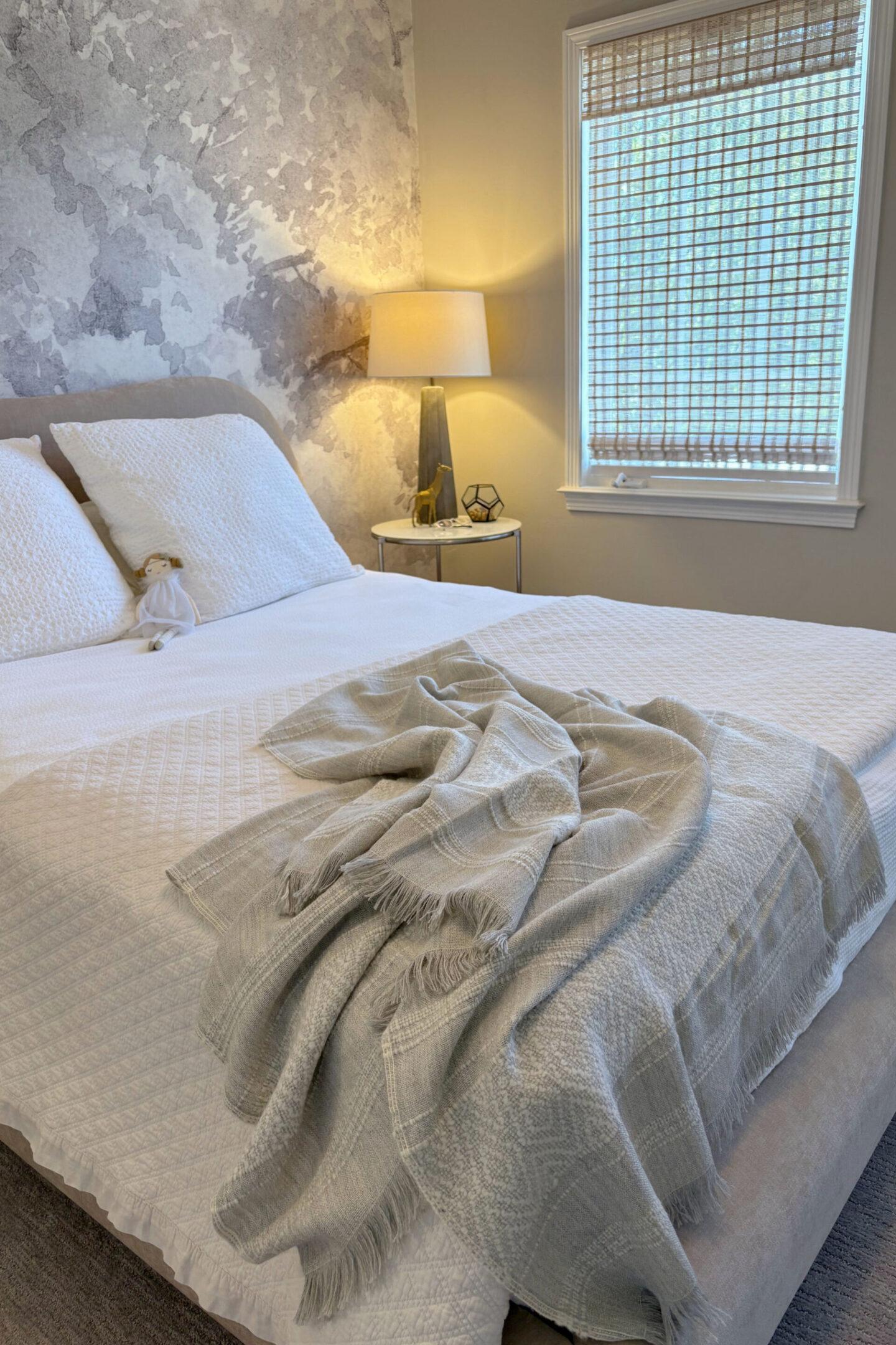 Hello Lovely's superfine alpaca handwoven throw in light grey and white by Purple Nest Design is a timeless natural collectible treasure.