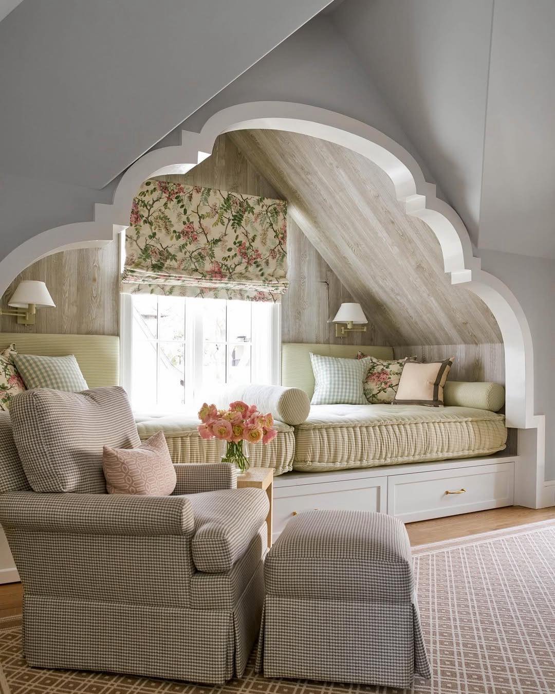 Shelby Wagner designed window seat in a kids room.